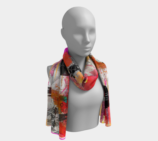 Here Long - Abstract Collage Art Scarf