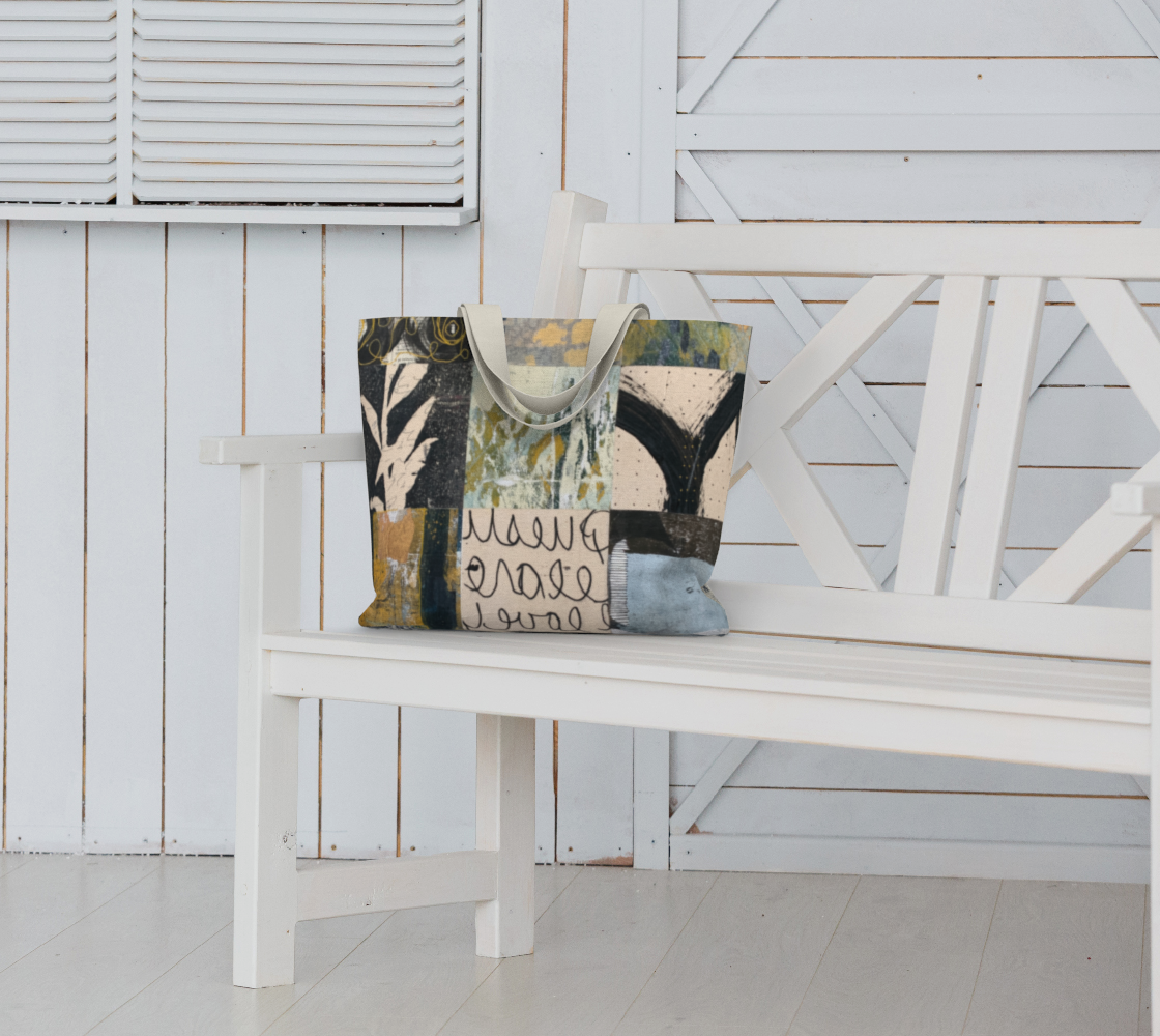 Likers Botanical Collage - Large Lined Tote Bag