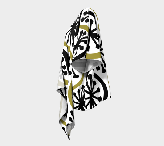 Ogee Stars – Geometric Abstract Art Draped Kimono Shawl