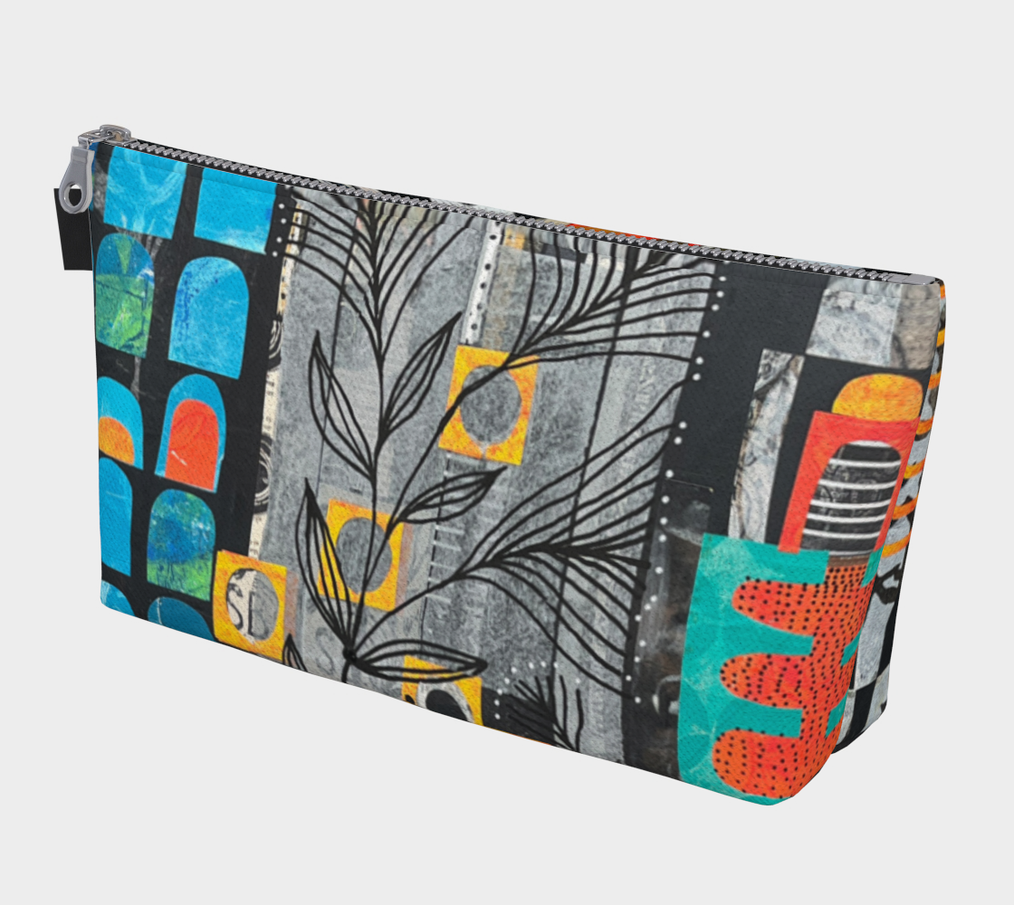 Rainy Monday Art Collage - Lined Makeup Bag