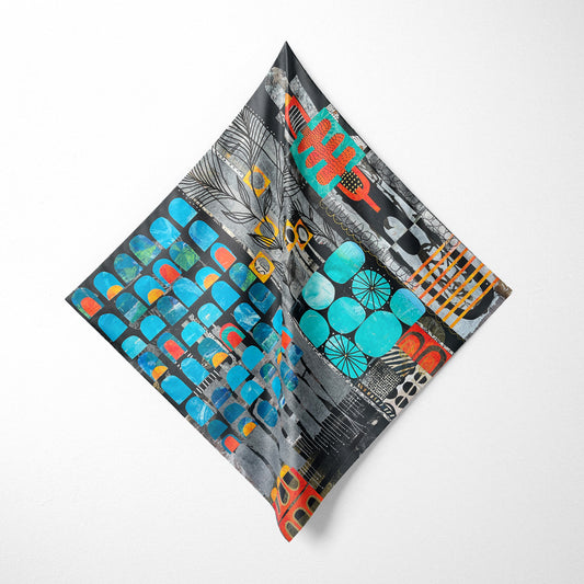 Rainy Monday - Abstract Collage Art Square Scarf