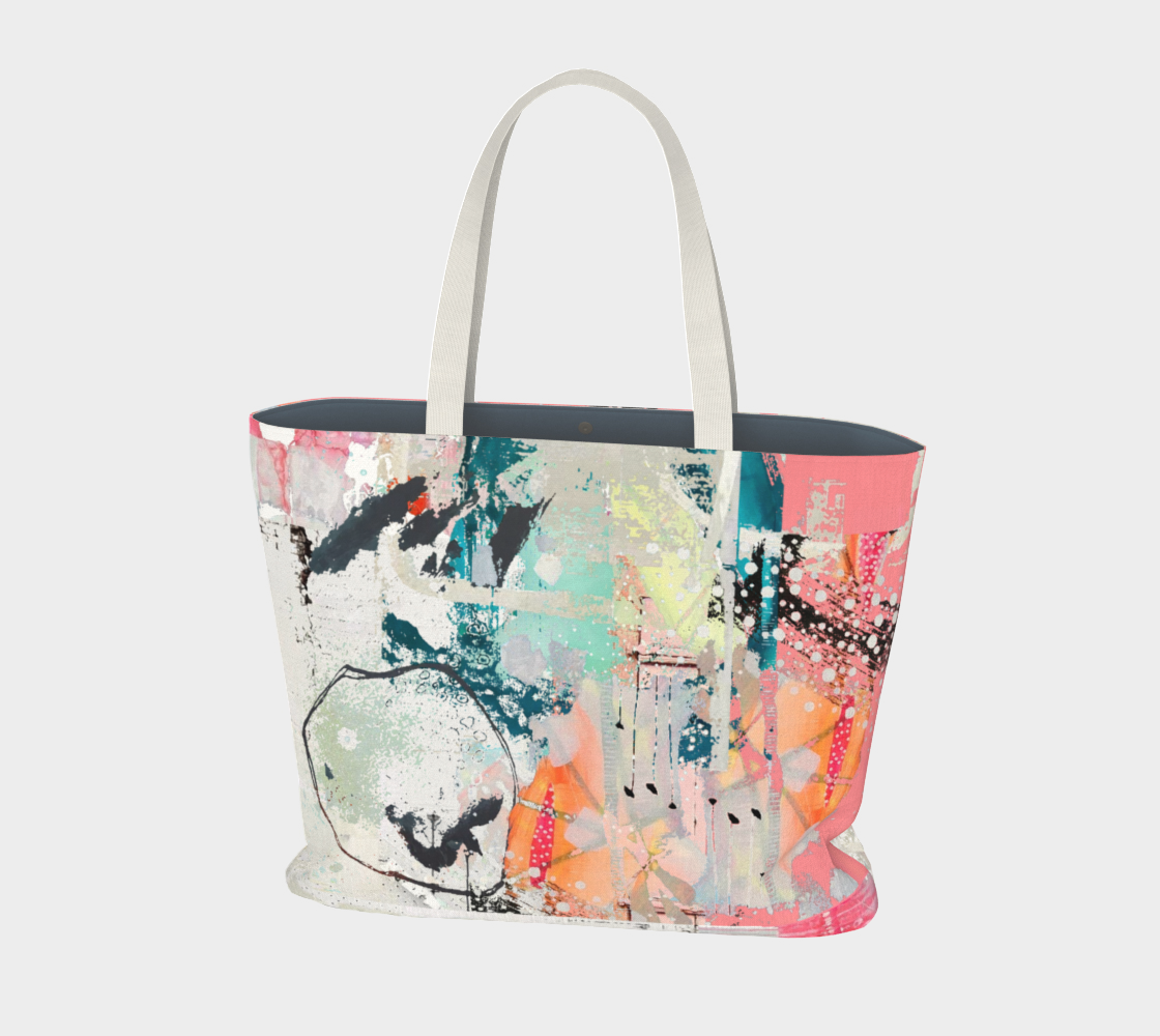Sunday Abstract Art - Large Lined Tote Bag