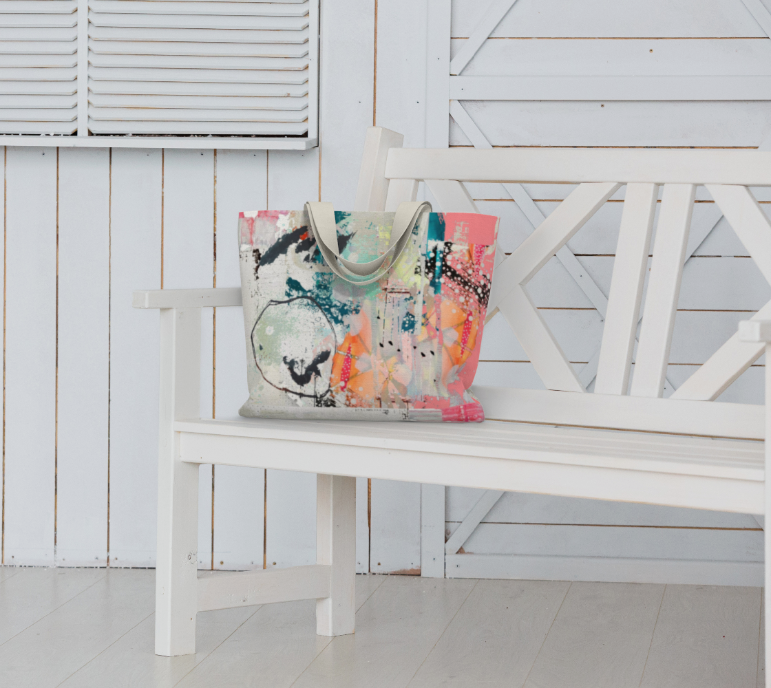 Sunday Abstract Art - Large Lined Tote Bag