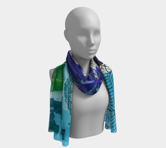 Sand and Sea Abstract Art - Long Scarf