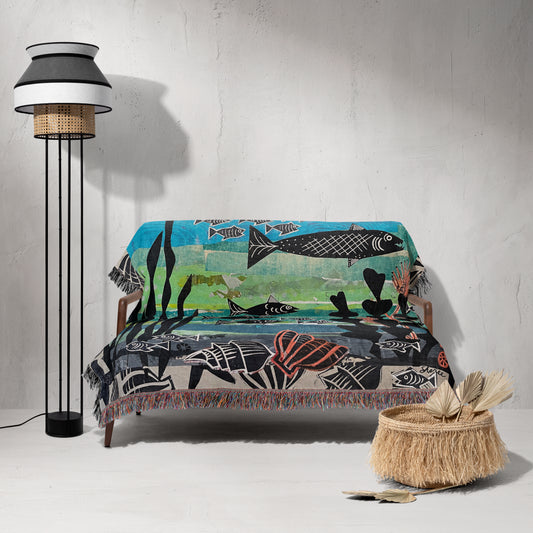 By The Sea Ocean Home Decor Woven Blankets