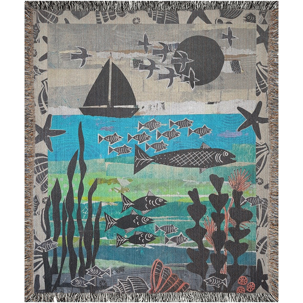 By The Sea Ocean Home Decor Woven Blankets