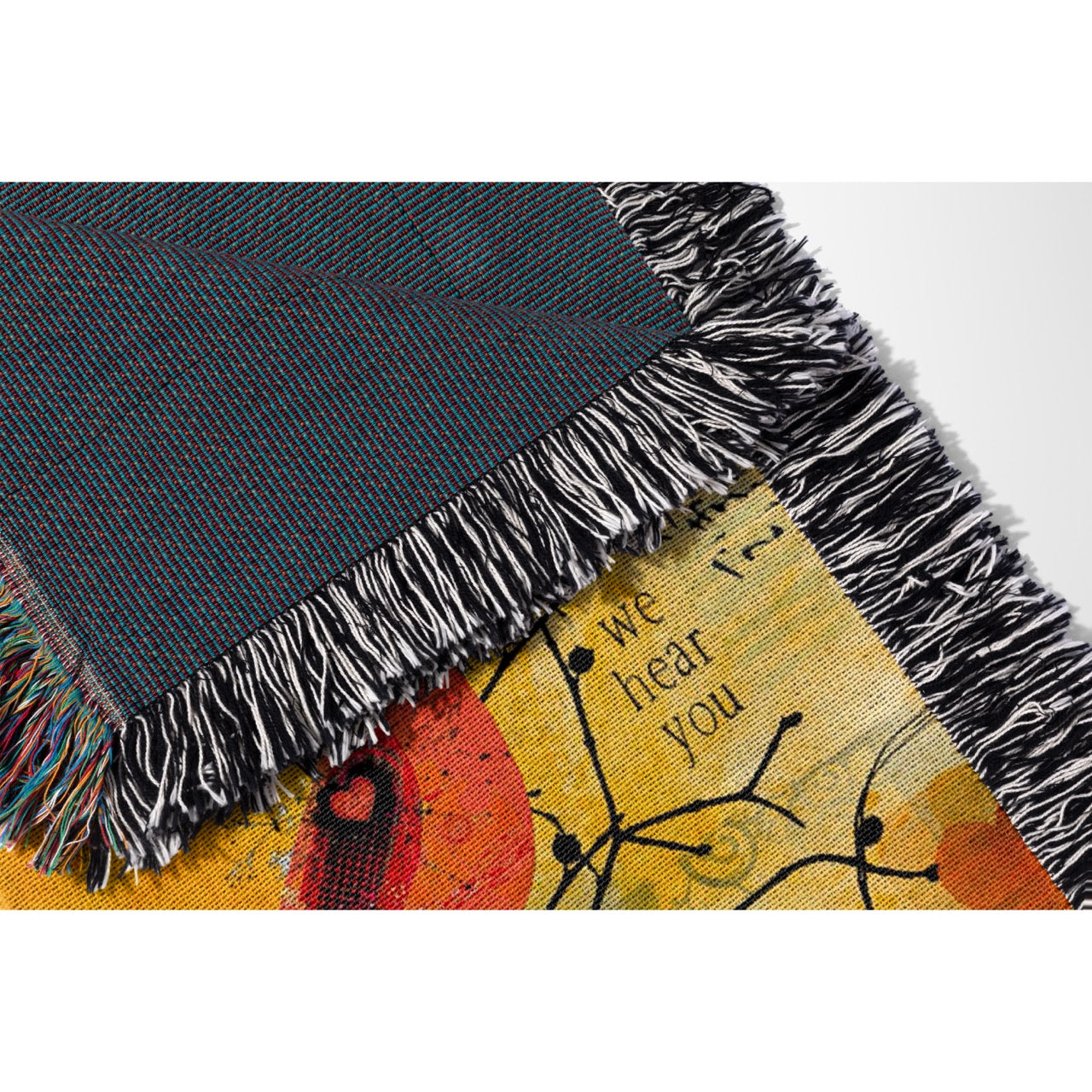 Cardinal Branch Personalized Memorial Woven Blanket