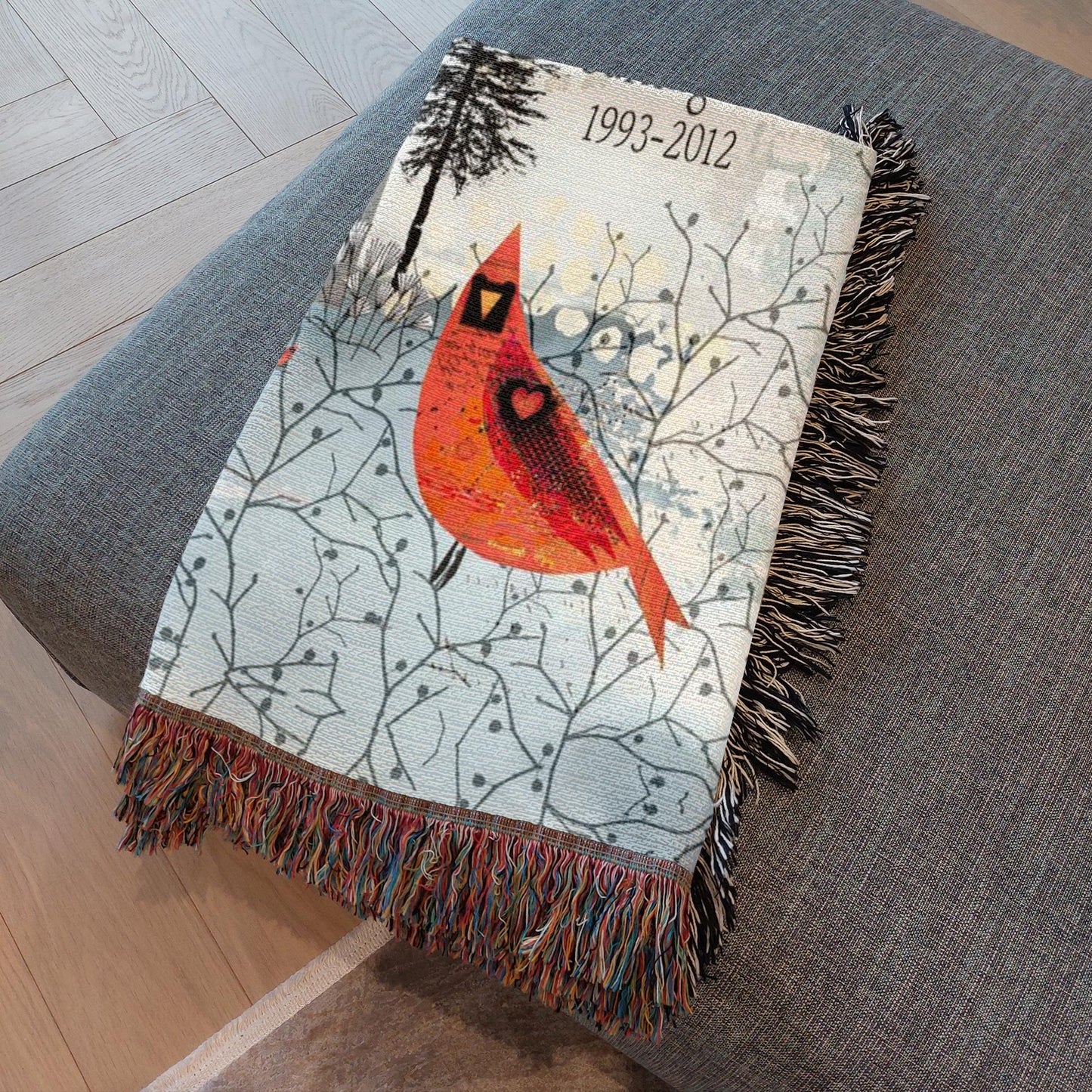 Cardinal House Personalized Memorial Woven Blanket