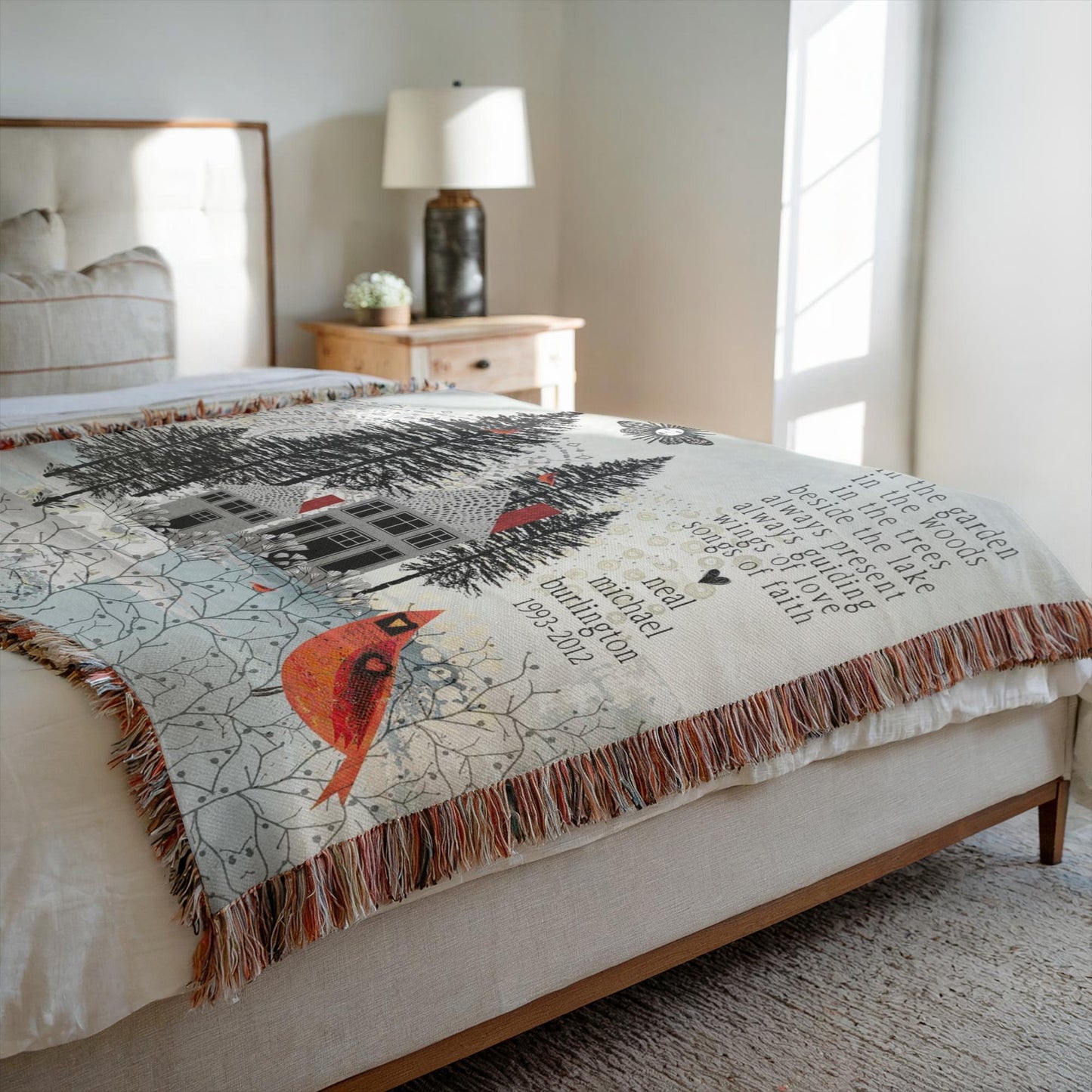 Cardinal House Personalized Memorial Woven Blanket