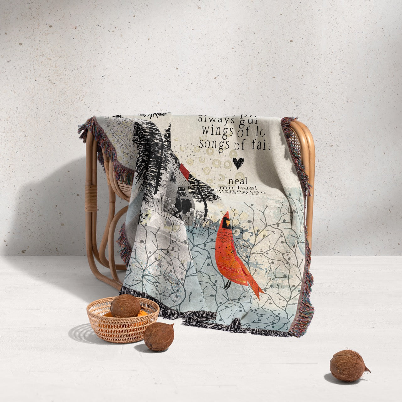 Cardinal House Personalized Memorial Woven Blanket