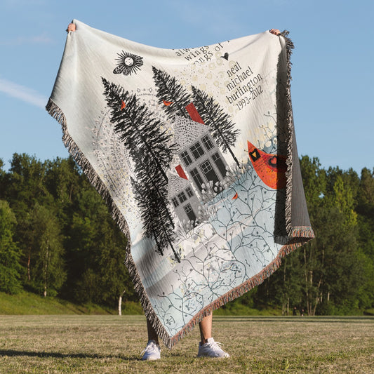 Cardinal House Personalized Memorial Woven Blanket