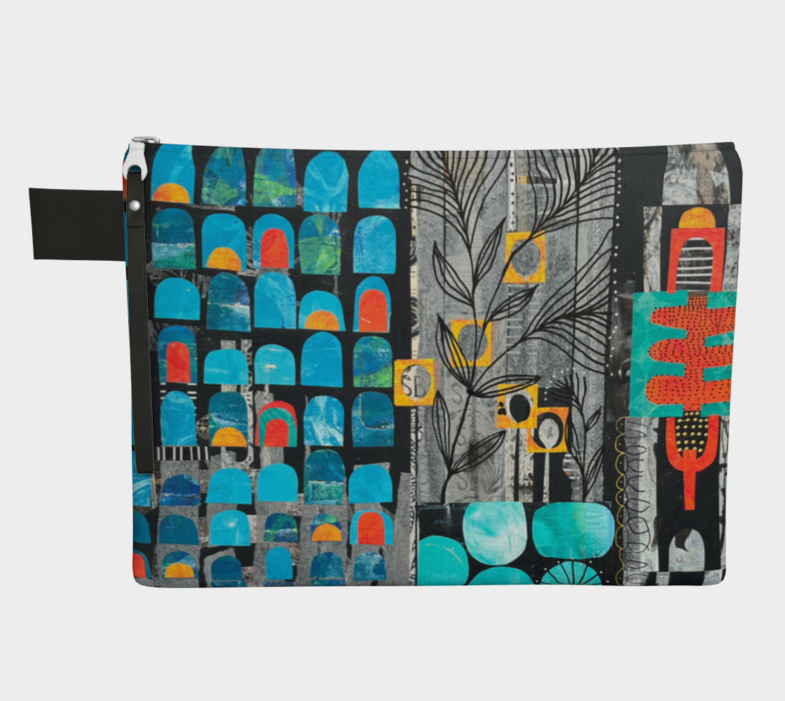 Rainy Monday Abstract Collage- Zipper Carry-all