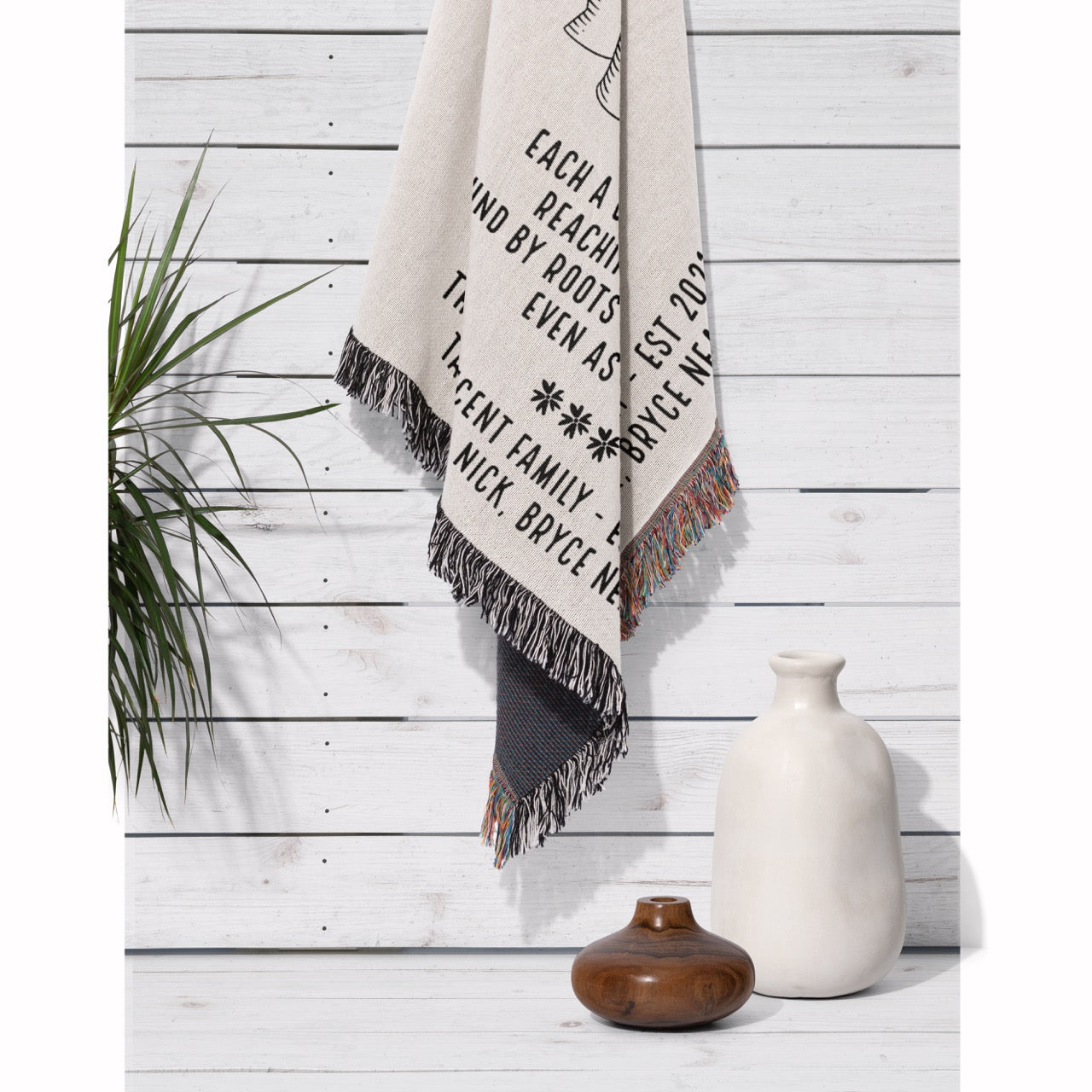 Family Tree Birds Personalized Family Woven Blanket