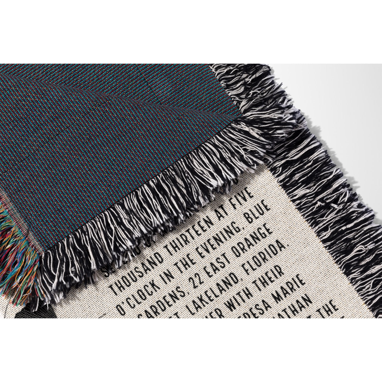 Black Ginkgo Personalized Wedding Woven Blanket