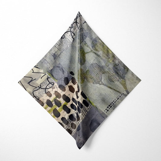 Grey Eucalyptus Botanical Collage - Square Scarf
