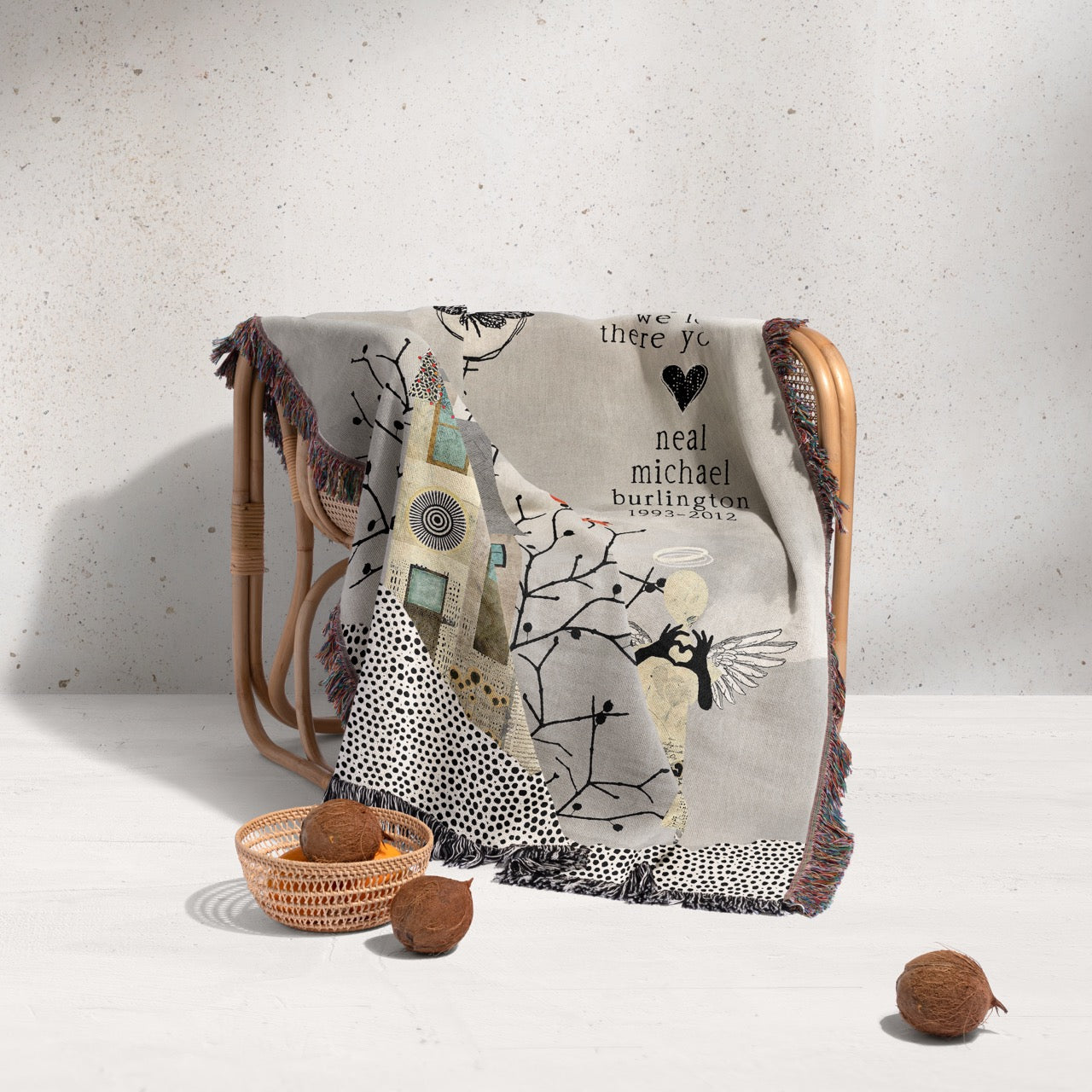 House Ladder Personalized Memorial Woven Blanket