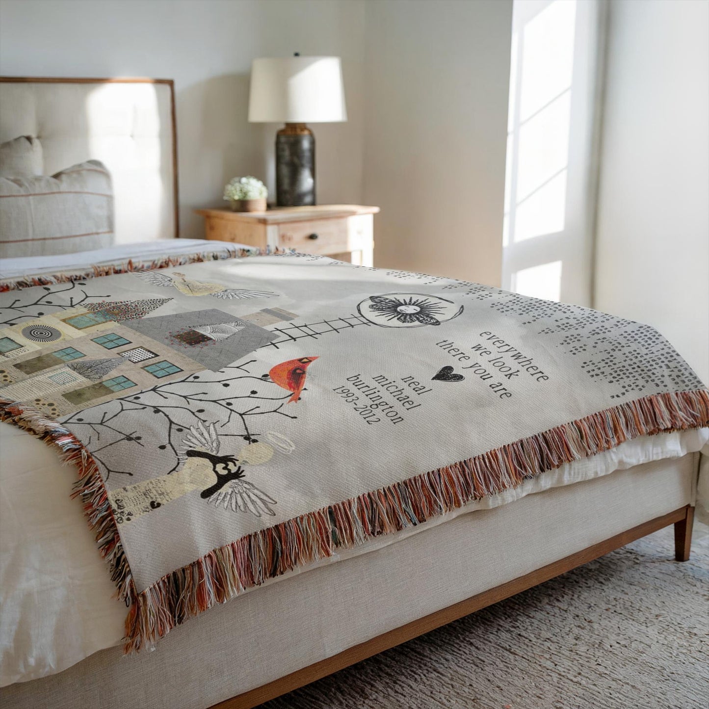 House Ladder Personalized Memorial Woven Blanket