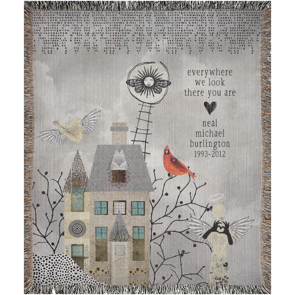 House Ladder Personalized Memorial Woven Blanket