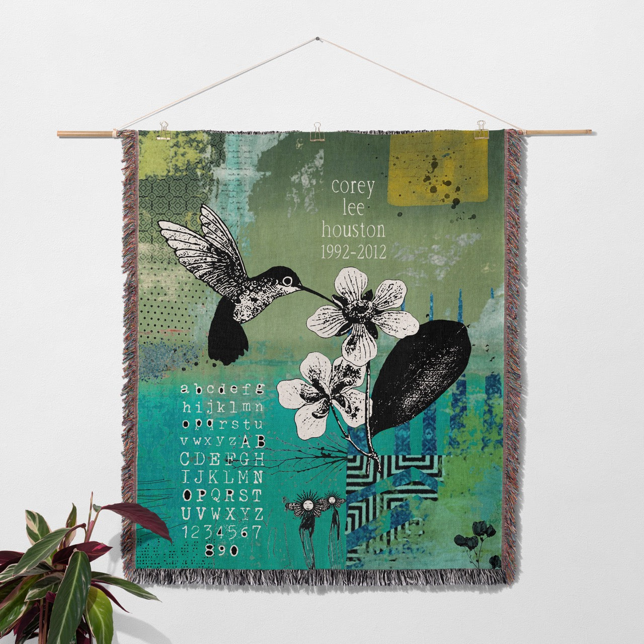 Hummingbird Personalized Memorial Woven Blanket