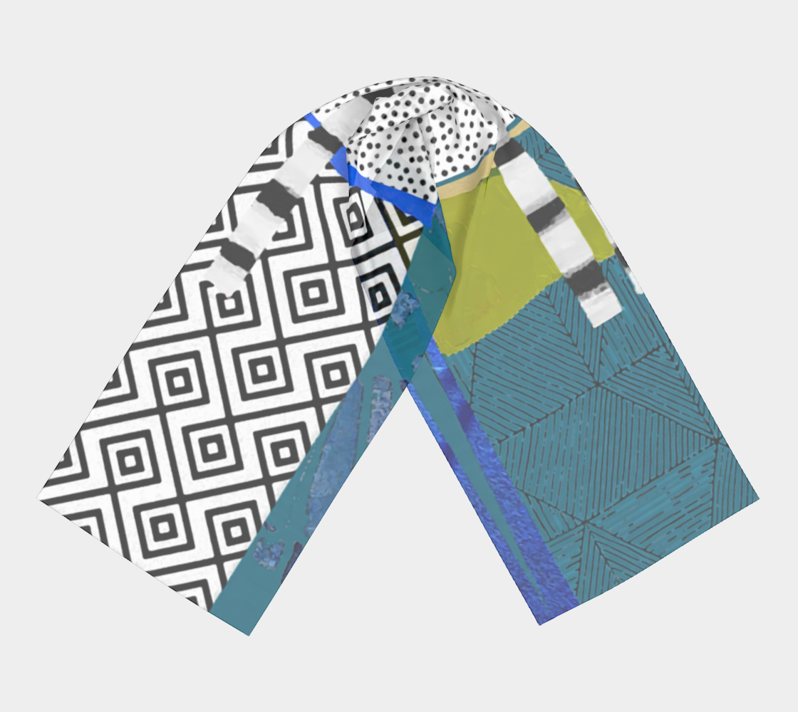 Colorful patterned fabric swatches on a light gray background