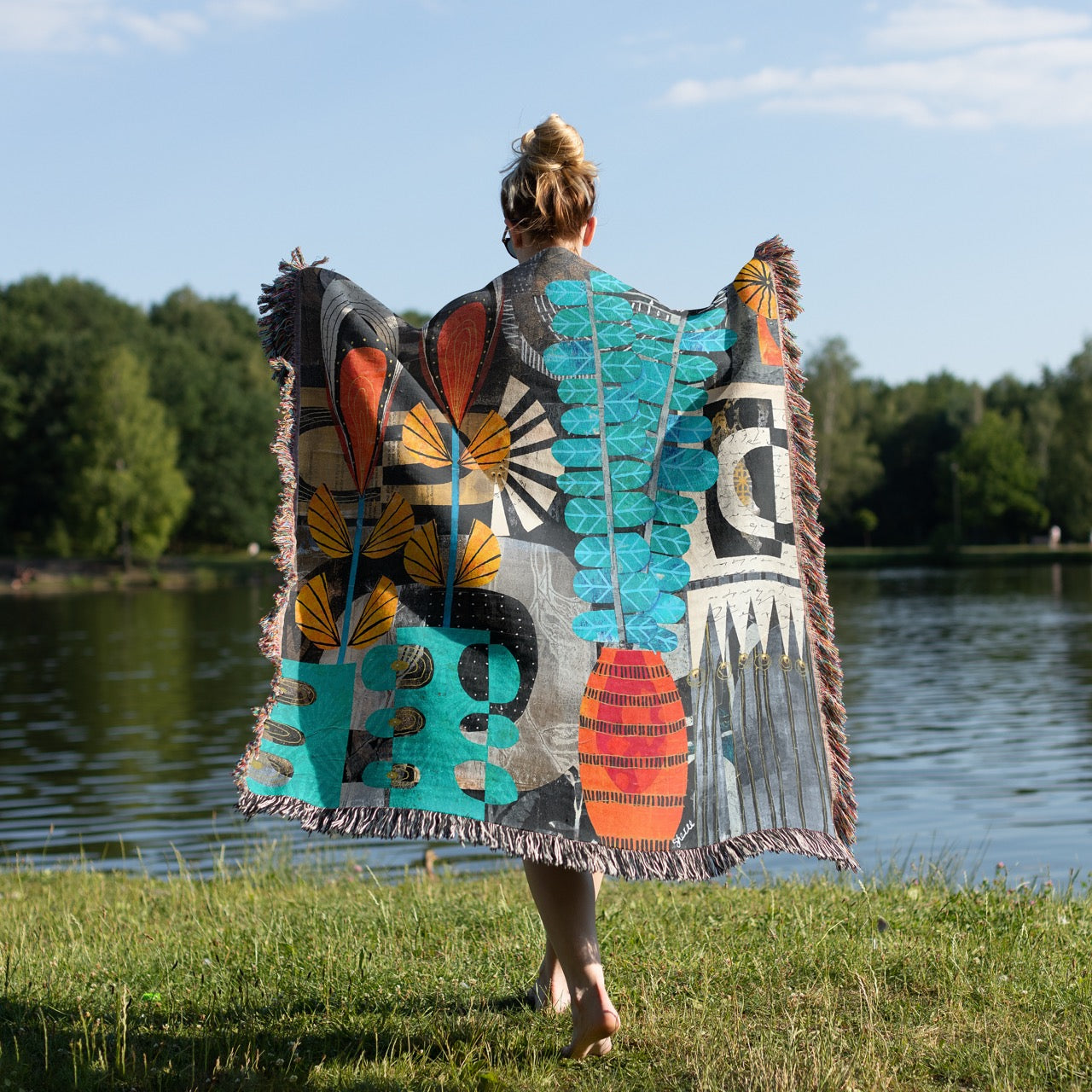 Partial Sun Home Decor Woven Blanket