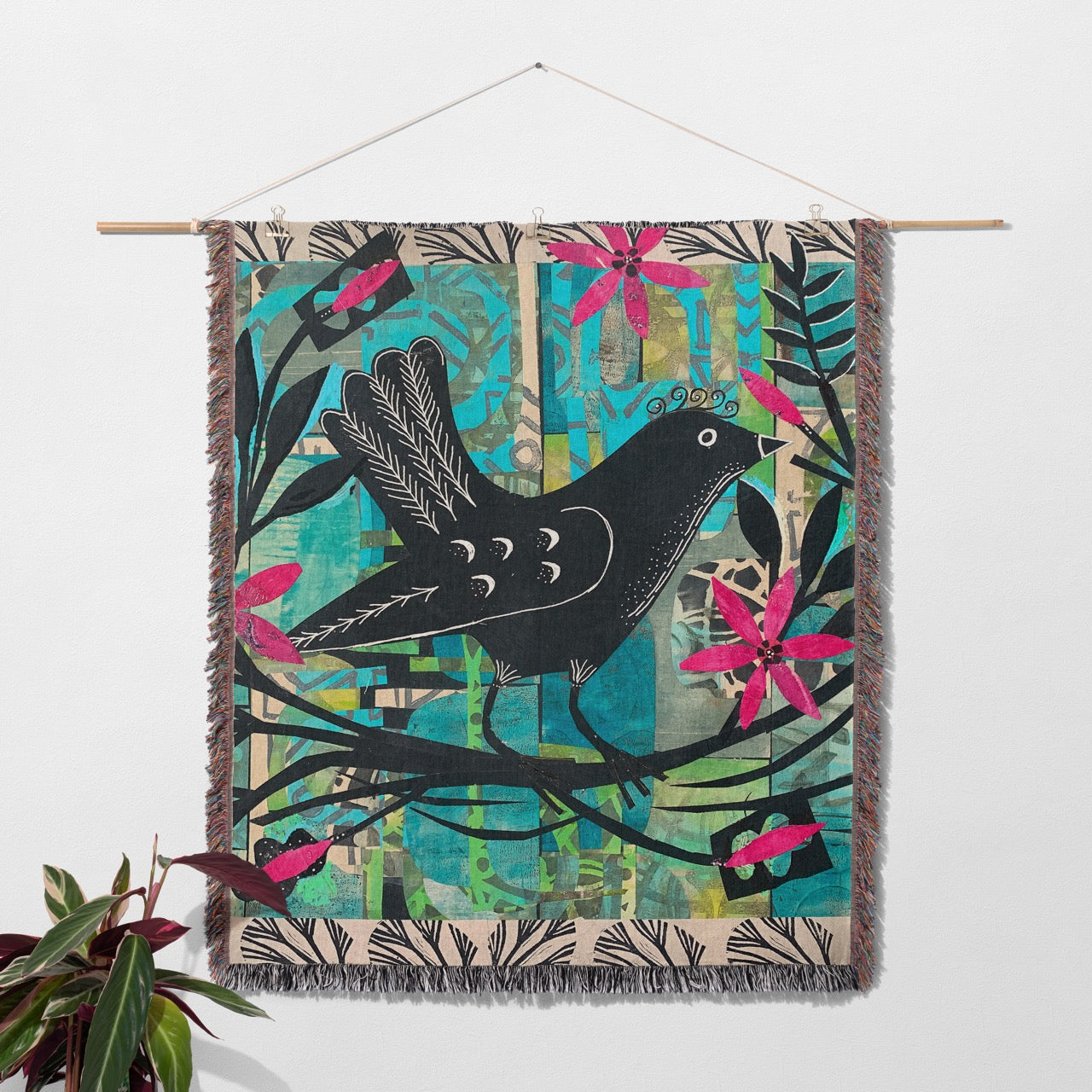 Pretty Bird Home Decor Woven Blanket