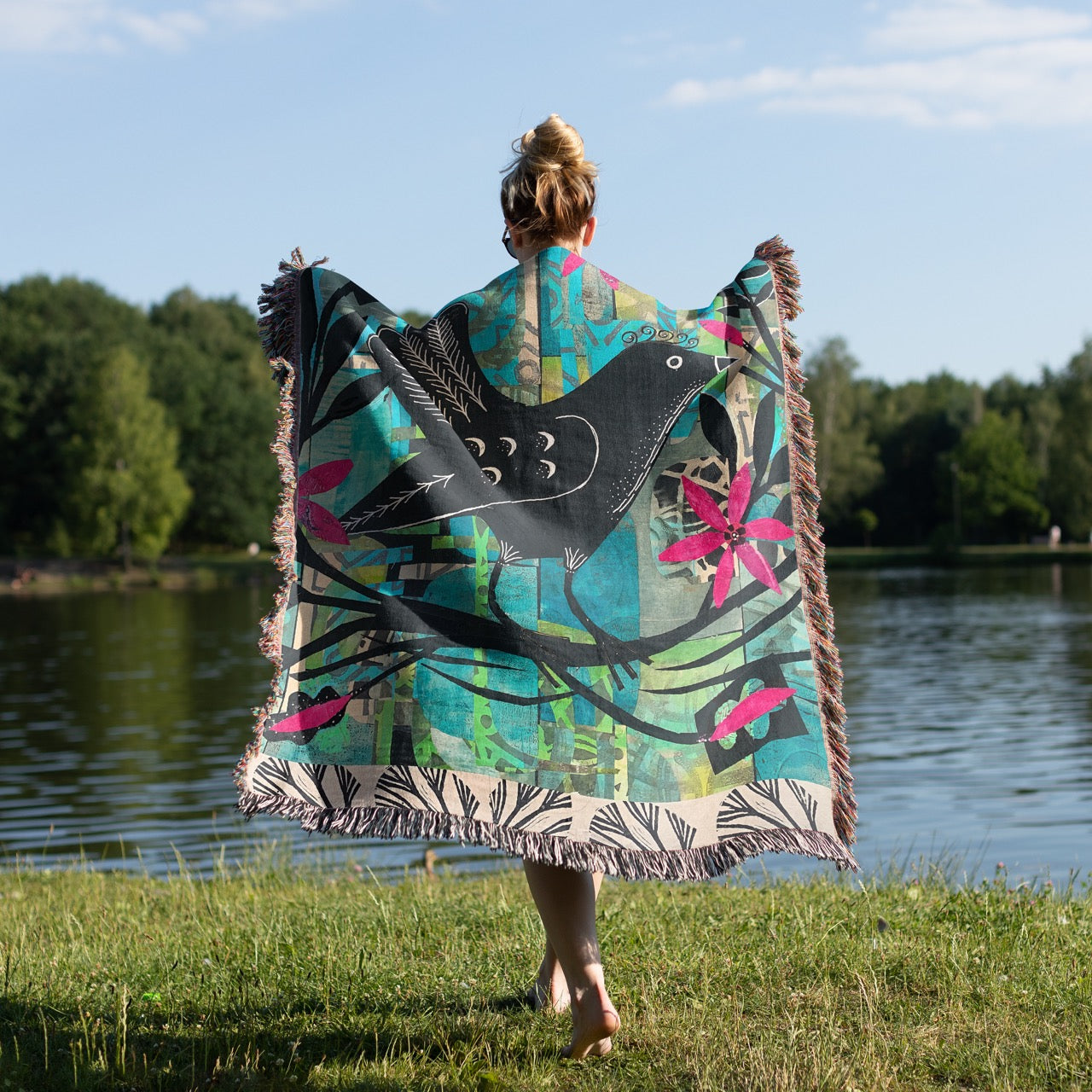 Pretty Bird Home Decor Woven Blanket