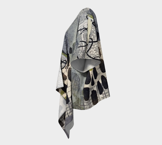 Grey Eucalyptus Draped Kimono