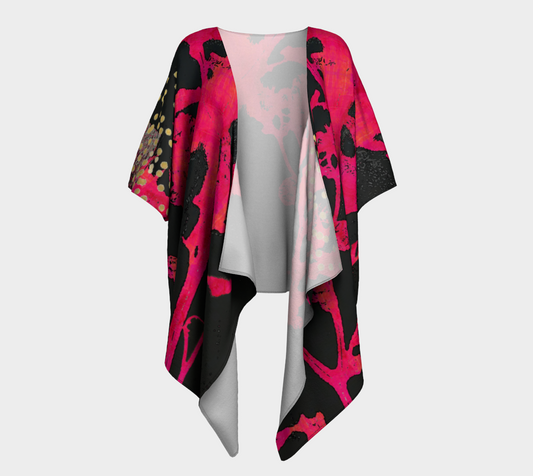 Magenta Wildflower Draped Kimono