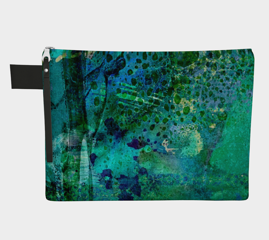 Teal Dissolve Abstract Art - Lined Zipper Carry-all