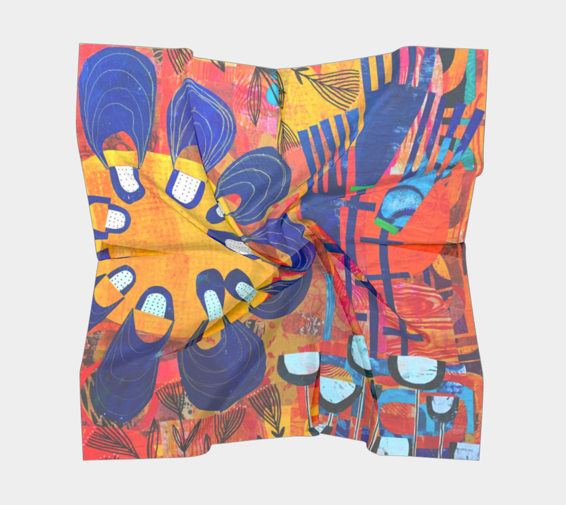 Colorful scarf against a white background
