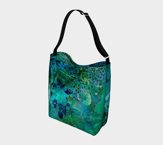 Teal Dissolve Designer Tote Bag by Sheree Burlington