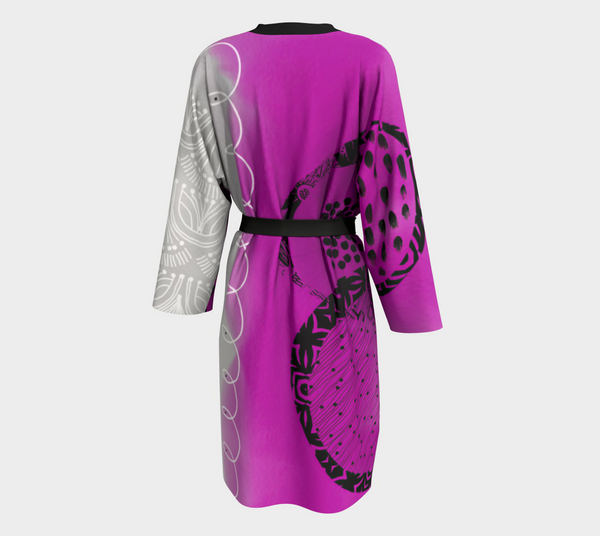 Fuchsia Rings Peignoir Robe by Sheree Burlington