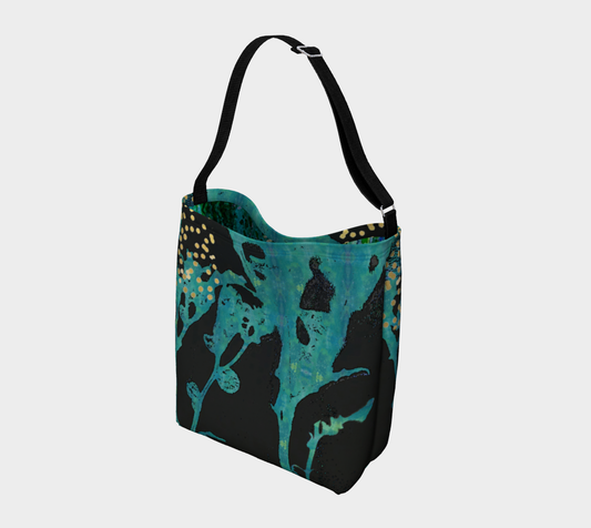 Teal Wildflower Day Tote