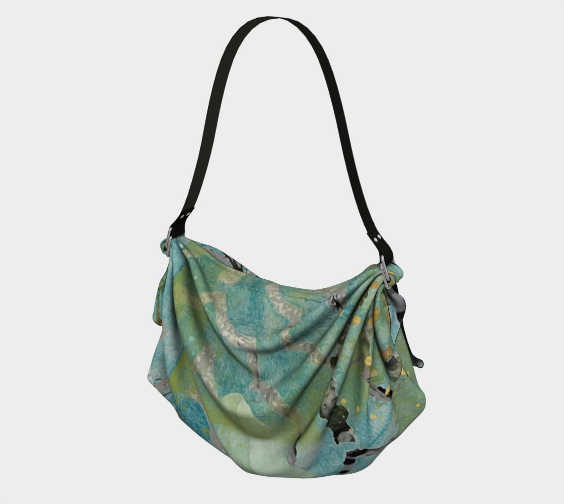 Teal Hydrangea Origami Tote Bag by Sheree Burlington