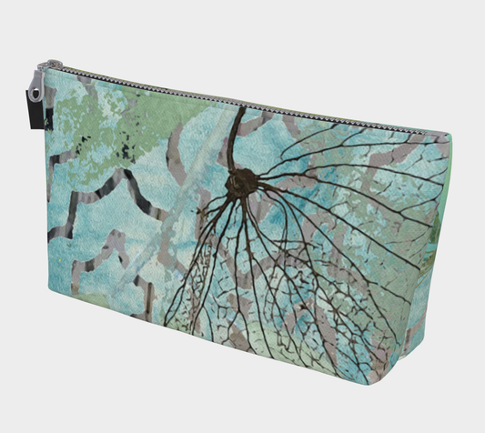 Teal Hydrangea Makeup Bag by Sheree Burlington