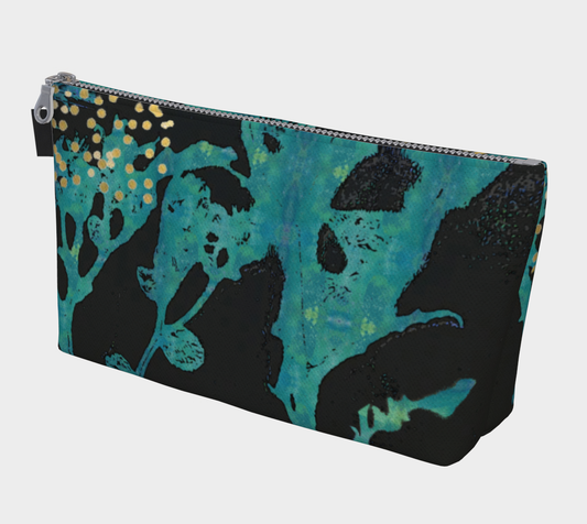 Teal Wildflower Makeup Bag by Sheree Burlington