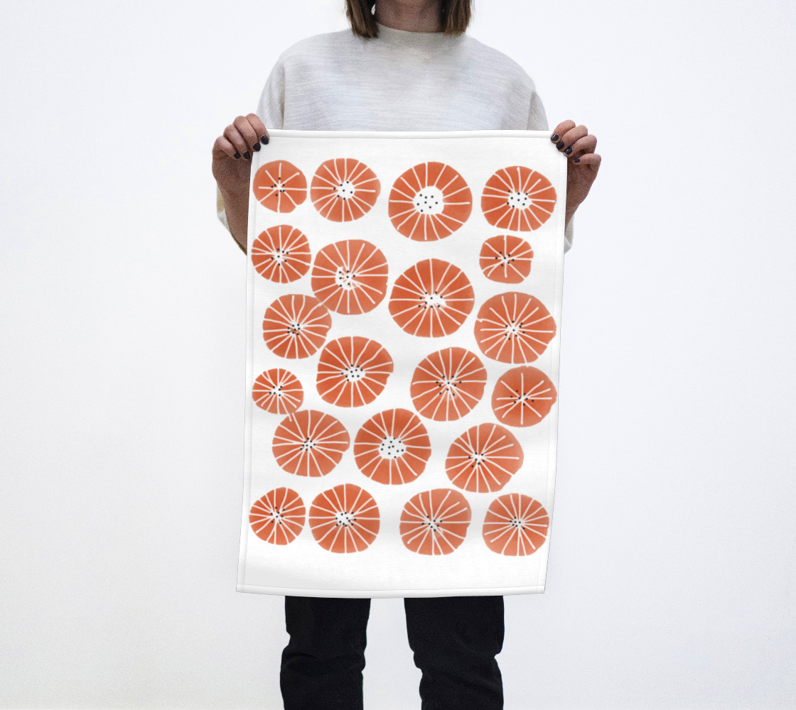 Peachy Rounds Tea Towel