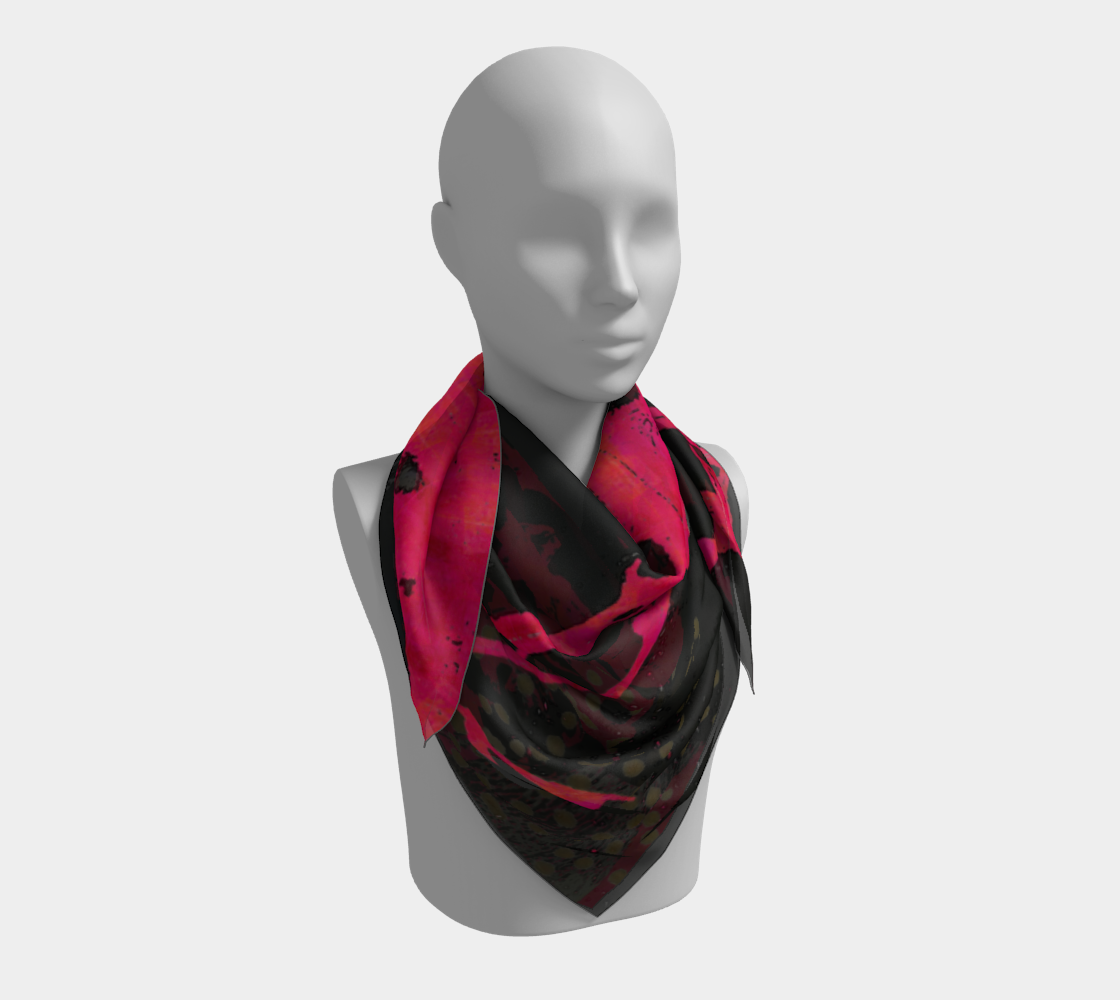 Magenta Wildflower Square Scarf