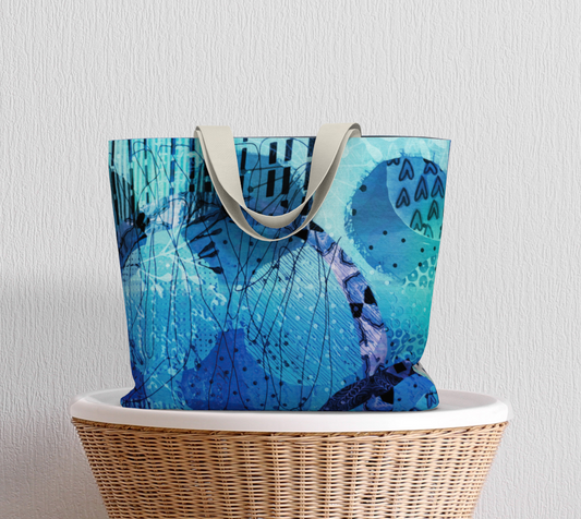 Blue Lagoon Market Tote Bag by Sheree Burlington
