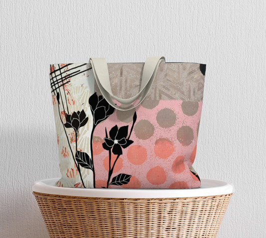 Fleur Dot Market Tote Bag by Sheree Burlington
