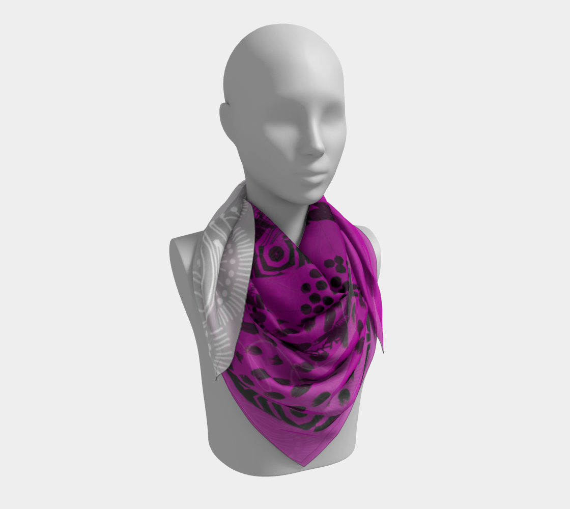 Fuchsia Rings Square Scarf
