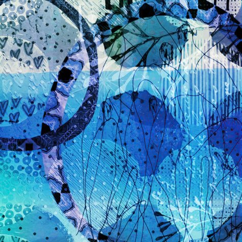 Blue Lagoon Draped Kimono Art by Sheree Burlington