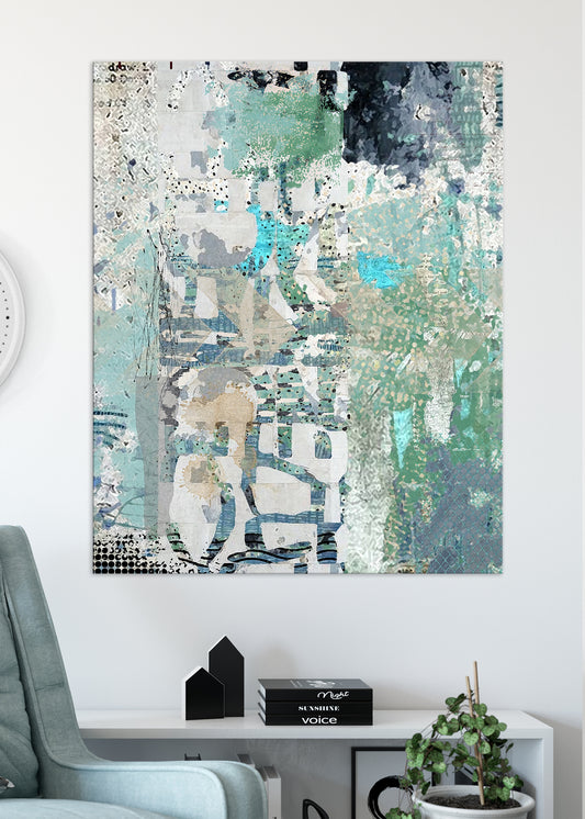 Blue on Blue Abstract Art by Sheree Burlington
