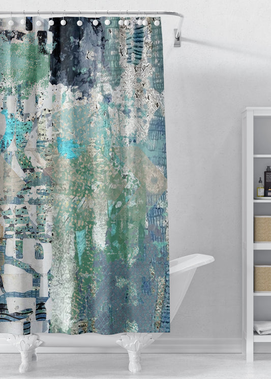 Blue on Blue Designer Shower Curtain
