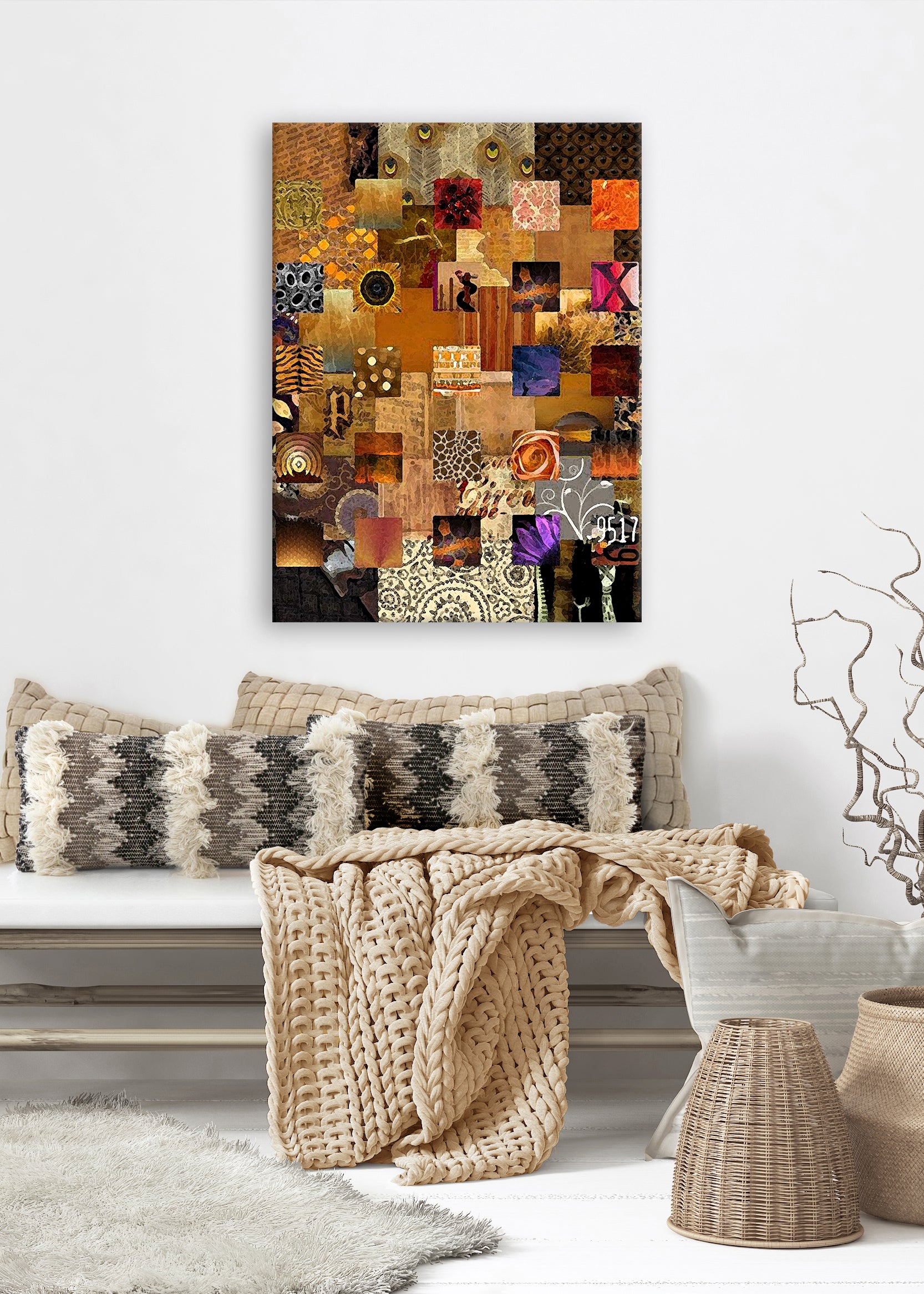 Bronze Squares Abstract Art by Sheree Burlington