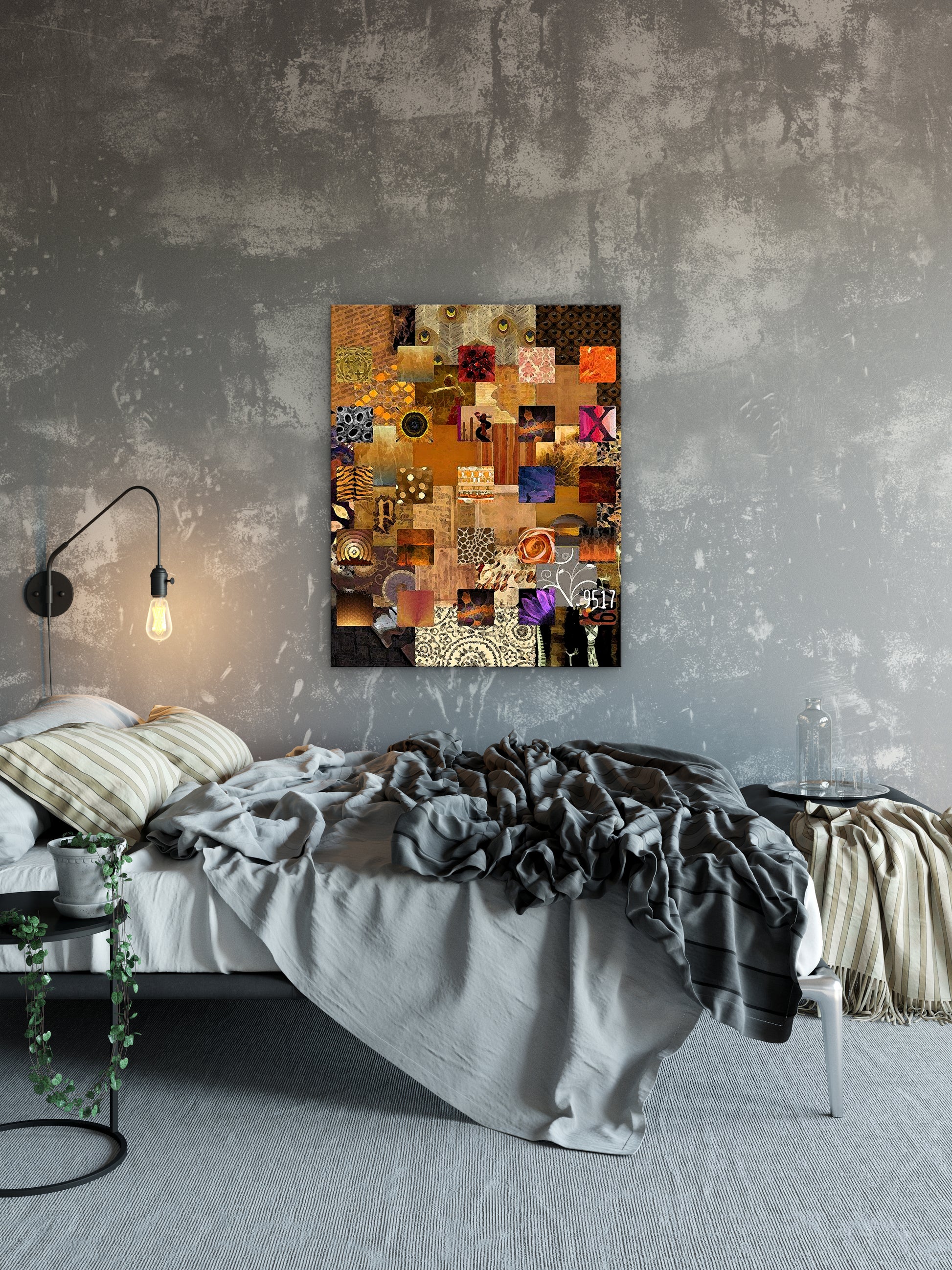 Bronze Squares Abstract Art by Sheree Burlington