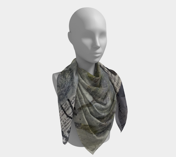 Grey Eucalyptus Square Scarf