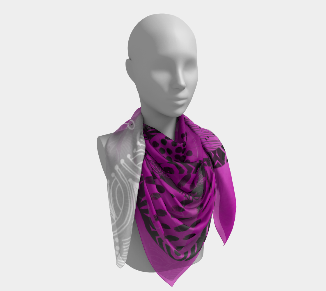 Fuchsia Rings Square Scarf