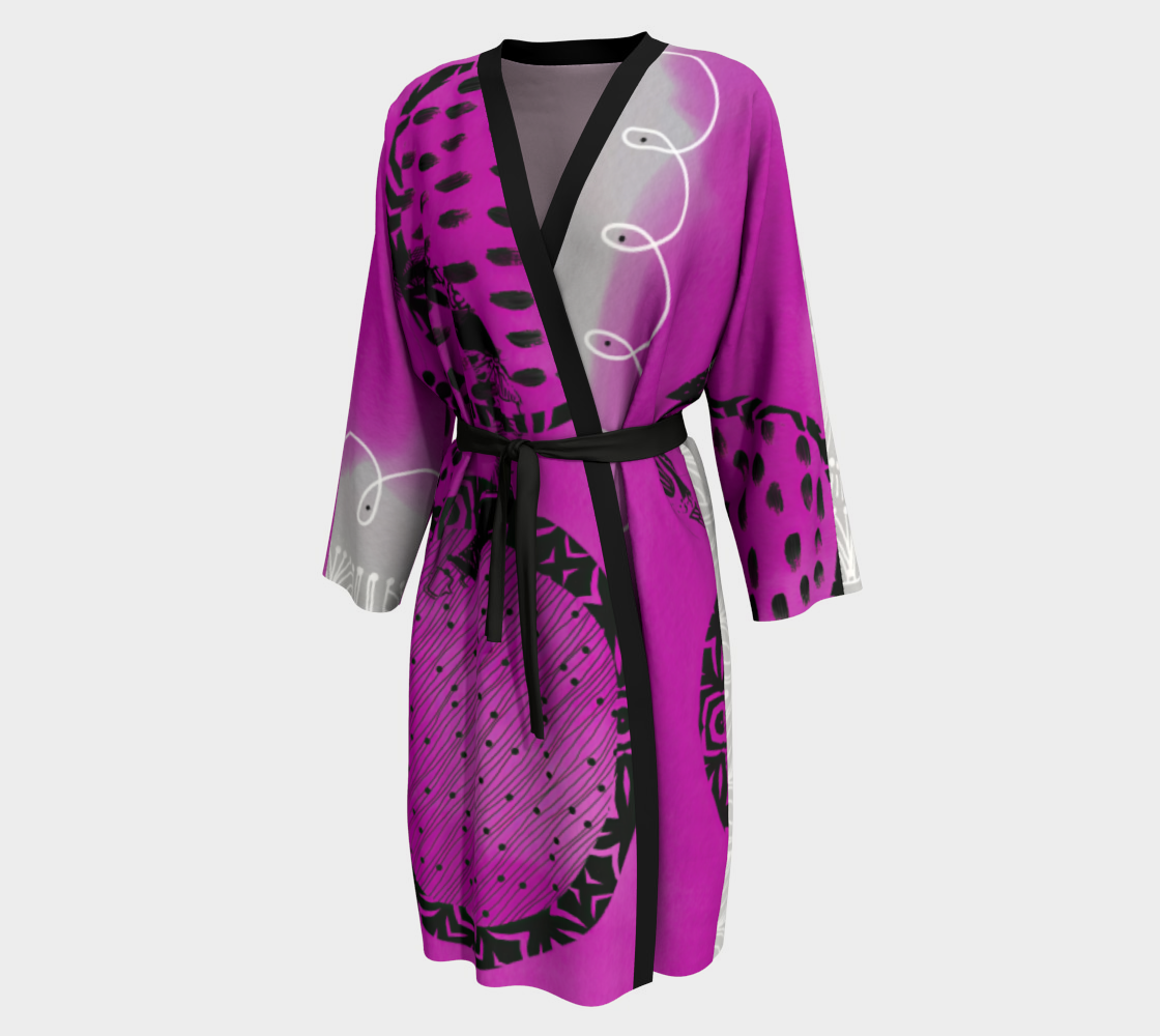 Fuchsia Rings Peignoir Robe by Sheree Burlington